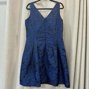 Lauren Ralph Lauren V Neck Brocade Floral Dress Women’s Size 16